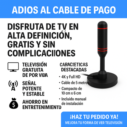 Antena Digital 4K TDT 2025 + CANALES GRATIS.