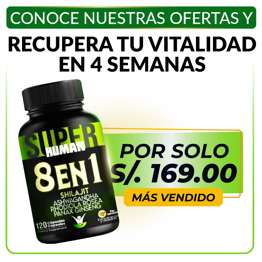 SuperHuman™ - 8 en 1 Cápsulas - Transforma tu Mente y tu cuerpo.