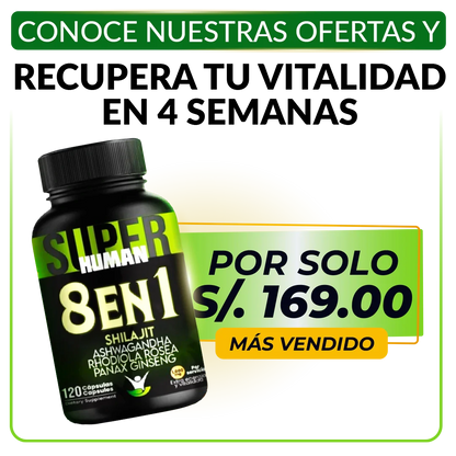 SuperHuman™ - 8 en 1 Cápsulas - Transforma tu Mente y tu cuerpo.