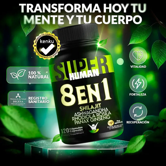 SuperHuman™ - 8 en 1 Cápsulas - Transforma tu Mente y tu cuerpo.