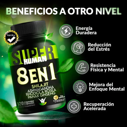 SuperHuman™ - 8 en 1 Cápsulas - Transforma tu Mente y tu cuerpo.